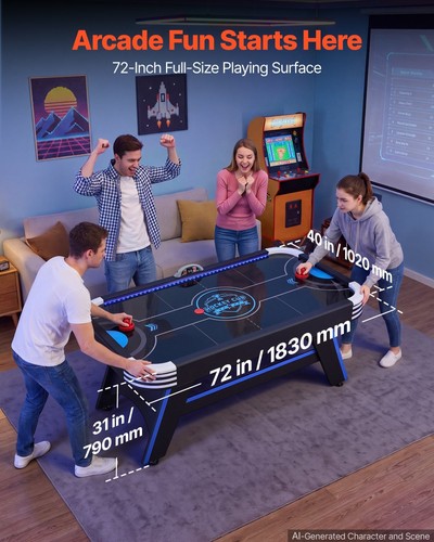 Air hockey table with - 72",